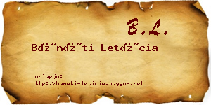 Bánáti Letícia névjegykártya